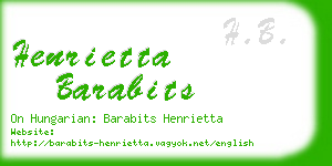 henrietta barabits business card